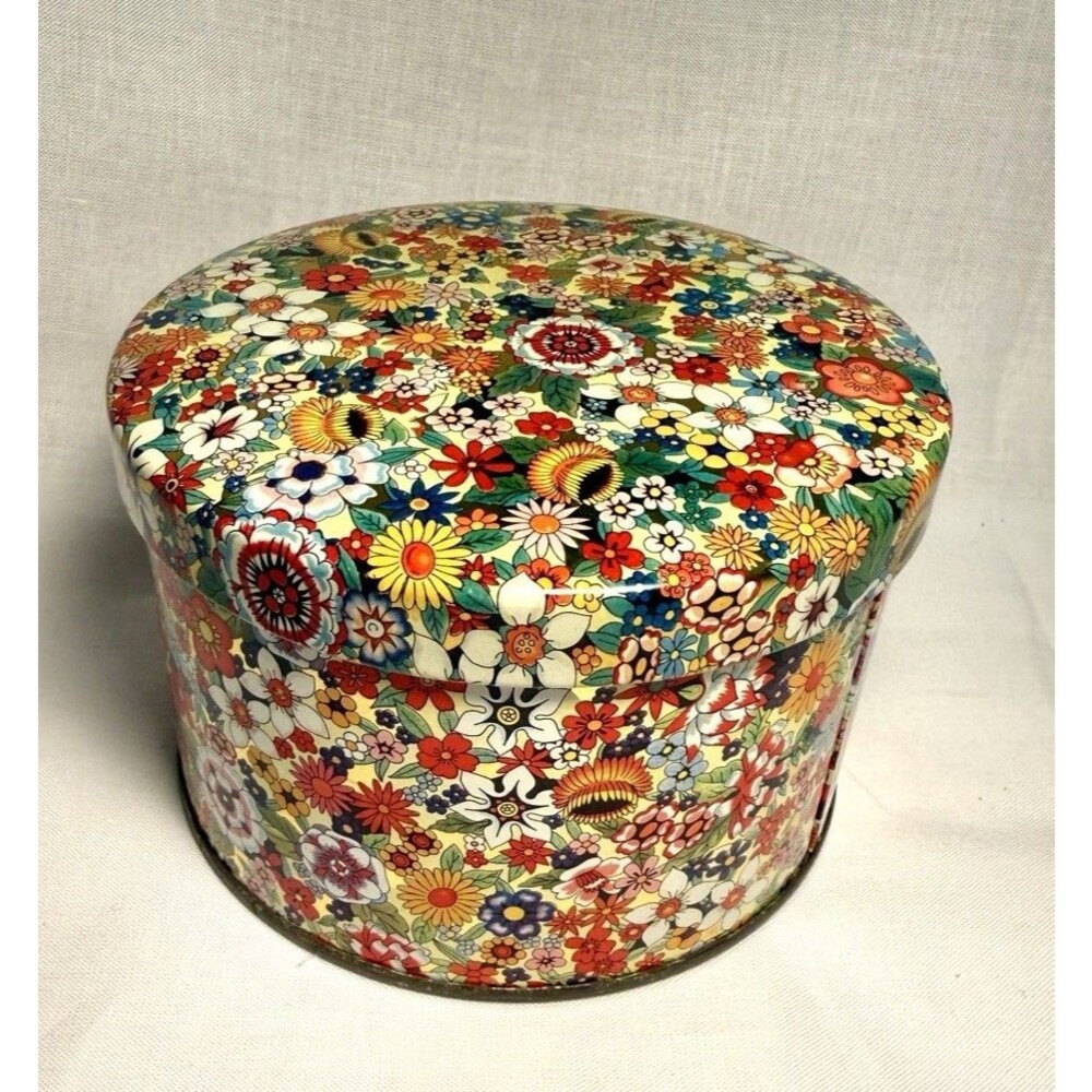 Daher Metal Floral Wildflowers “chintz” Pattern Vintage Tin Canister England